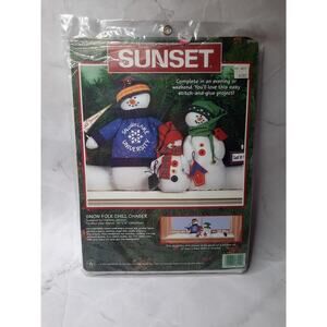 Vintage Dimensions Sunset Stich n Glue Project Kit Snow Folk Chill Chaser 18119